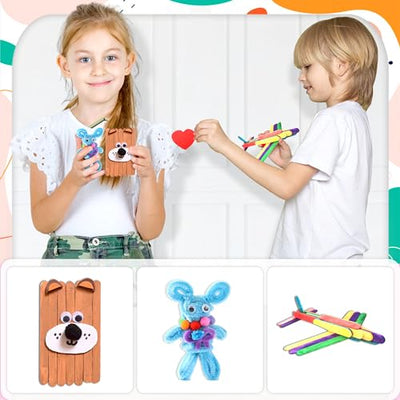 Craft kit for children,Crafting kit include pompoms,Pipe cleaners,Scrapbooking craft supplies