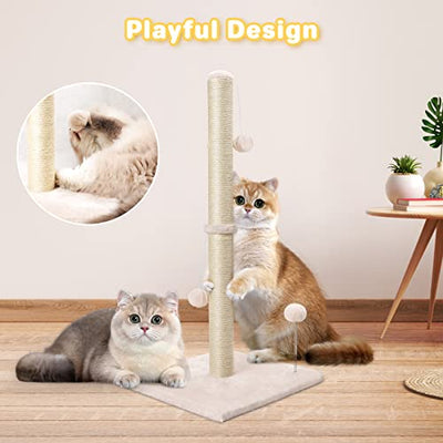 Cat Scratching Post 84cm with Ultimate Natural Sisal Rope Scratching Post for Kittens