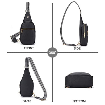 Chest Sling Bag, PU Leather Crossbody Bag Small Shoulder Bag for Outdoor Sports/Travel/Shopping