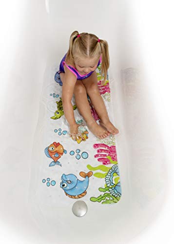 Tapis de bain enfant antidérapant - Tapis de bain extra long pour plus de sécurité pour l'enfant - Tapis antidérapant avec motifs