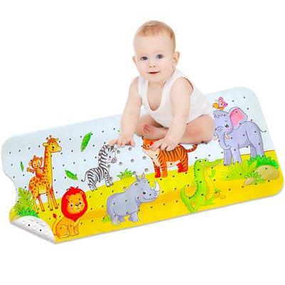 Bath Mat for Tub for Kids Cartoon Anti Slip Baby Bath Mat Extra Long Anti Slip Bathroom Toddler Shower Floor Mat with Suction Cups Drainage Holes