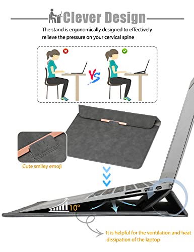 Housse pour ordinateur portable Sac avec fonction support Compatible avec MacBook, avec sac d'accessoires