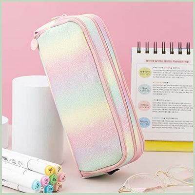 Pencil Case Teenager Pencil Case 3 Compartment, Large Capacity Pencil Case for School & Office