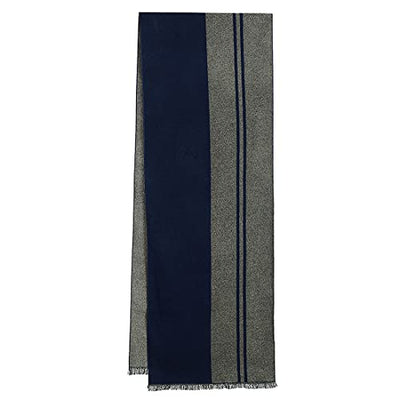 Scarf Warm And Soft Winter Scarf Knitted Plaid Winter Long Scarves Navy One Size