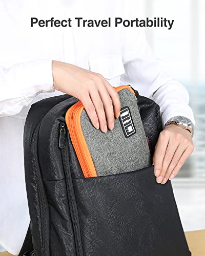 Double Cable Bag Organiser, Compact Electronics Cable Organiser Bag, Travel Cable Organiser Bag, Tech Cable Organiser Bag for Accessories, Mobile Phone Charging Cable/USB