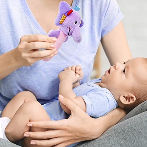 Pack Plush Baby Soft Rattle Toys Stuffed Animal Hand Rattles Musical