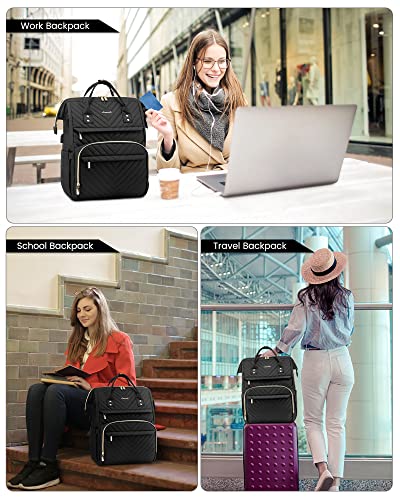 Backpack, Waterproof 15.6 Inch Laptop Bag Daypacks Elegant School Backpack Teen with USB Charging Port, Large Work Bag Backpack Rucksacks for Uni School Business Travel