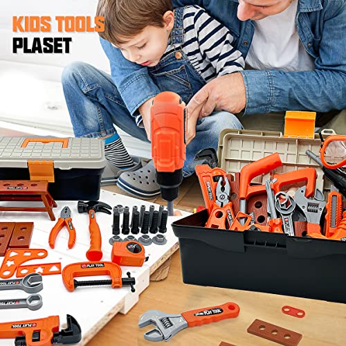 48 Pieces Work Tools Toy Children Building Blocks Tool Box with Drill Imitation Educational Game