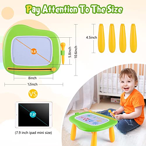 Children Toys from 1 Year, Magnetic Painting Board Magic Board Colorful Drawing Board Magnetic Board with 4 Legs for Kids Toys (Green)