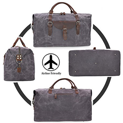 Travel Bags Leather Waterproof Canvas Weekender Bag