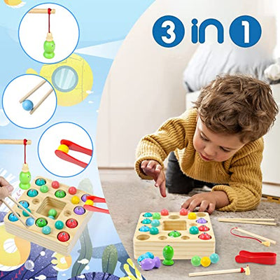 Wooden Fishing Game, Learning Toy, Magnetic Board, Children's Toy