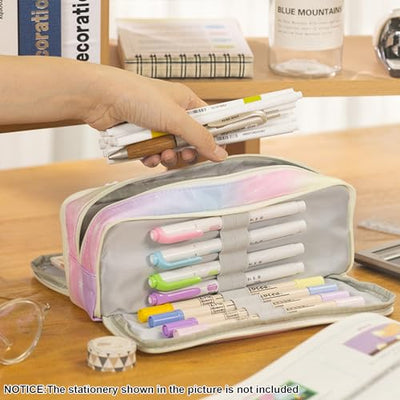 Pencil Case Teenager Pencil Case 3 Compartment, Large Capacity Pencil Case for School & Office