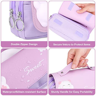 Pencil Case, Pencil Case with Divider Compartment, Pencil Bag, Large Stationery Bag, Handheld Portable Pencil Bag for School & Office