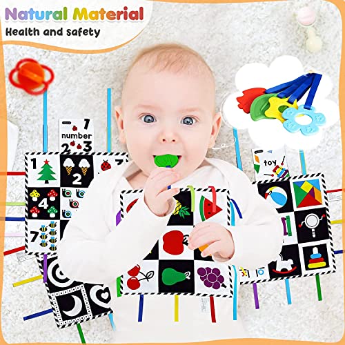 Baby Mat High Contrast Black And White Vision Training Mat Baby Toy With Mirror And Teething Ring Stroller Toy For Car Seat