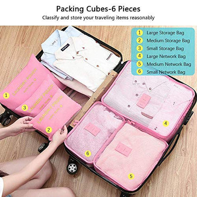 Suitcase Organiser, 8–in–1 Set Luggage Organiser, Waterproof Travel Garment Bags Includes 2 Shoe Bags, 3 Packing Cubes and 3 Storage Bags, for Clothes, Shoes, Underwear, Cosmetics