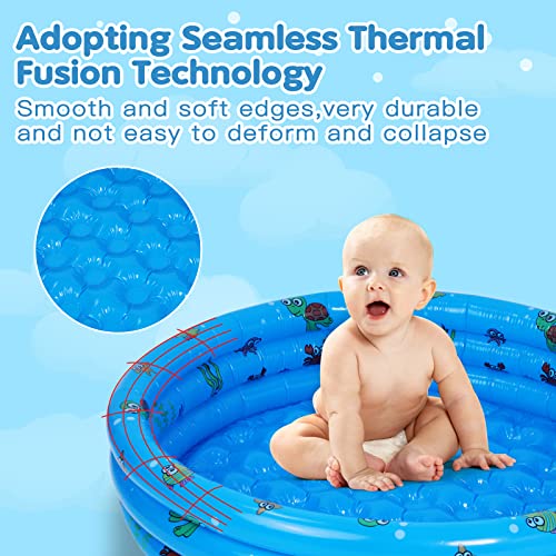 Paddling Pool for Kids, 51 Inch Round Inflatable Kids Pool Paddling Pool Baby Swimming Pool Kids Outdoor Garden Water Play Pool