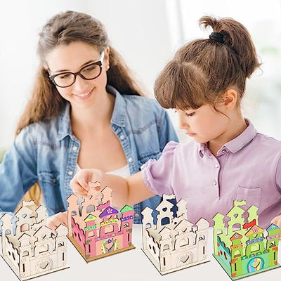 Château en bois de princesse, château en bois à peindre pour les enfants bricoleurs