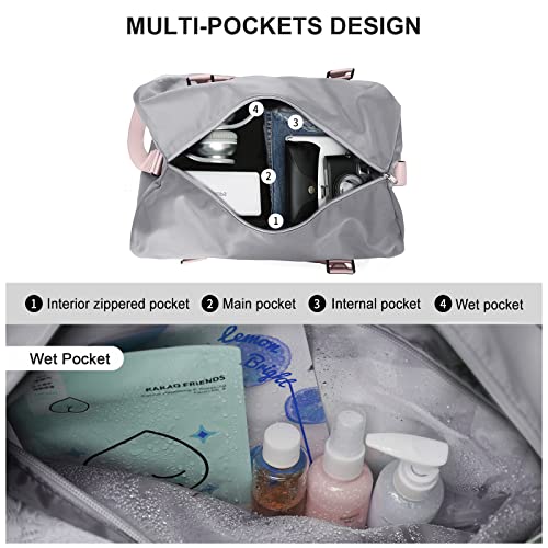 Sports Travel Bag Large Sports Bag, Weekend Bag, Carrying Bag for Airplane, Beach Bag, Overnight Bag, Waterproof Hospital Bag, Luggage Bag with Wet Bag