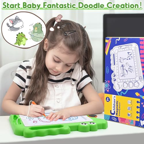 Colourful Magnetic Drawing Board, Educational Toy from 2-7 Years, Magnetic Board, Travel Size