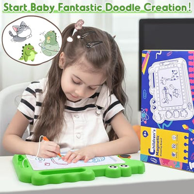 Colourful Magnetic Drawing Board, Educational Toy from 2-7 Years, Magnetic Board, Travel Size