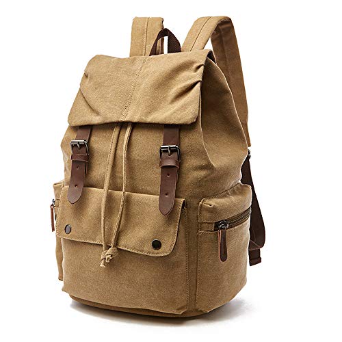 Canvas Vintage Laptop Backpack, Backpack for Hiking, Travel, Roomy Bag