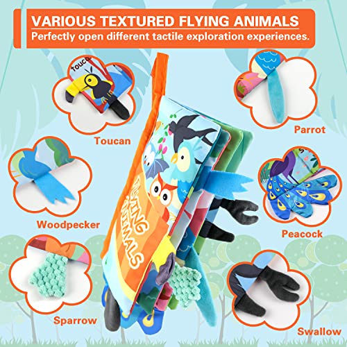 3D fabric book baby crackle book baby,baby book picture book,flying animals touch book baby stroller toy
