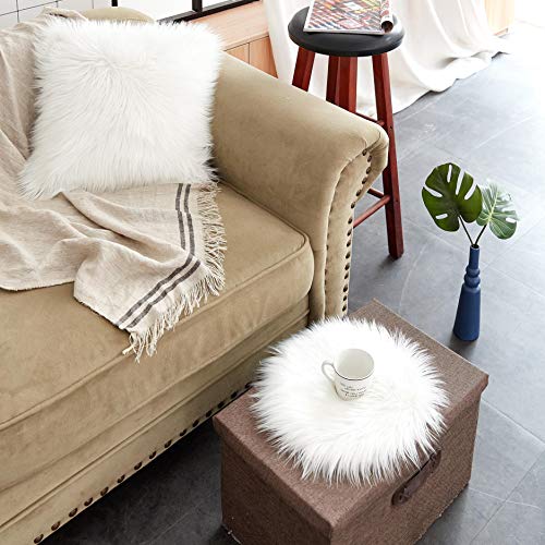 Sheepskin imitation lambskin, fur round, fur rug round, faux fur rug | fur seat cushion chair cushion round, fur for chairs, faux fur chair pad