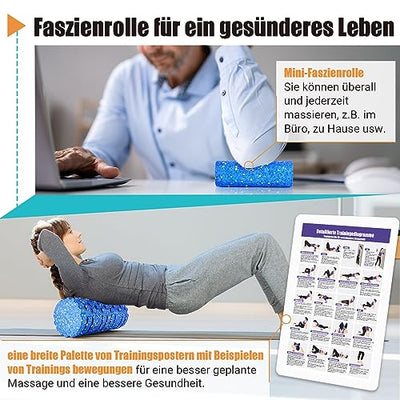 Faszienrollen-Set mit 3D-Strukturmassage, Mini-Faszienrolle, Faszienball und Duoball, Faszien-Set