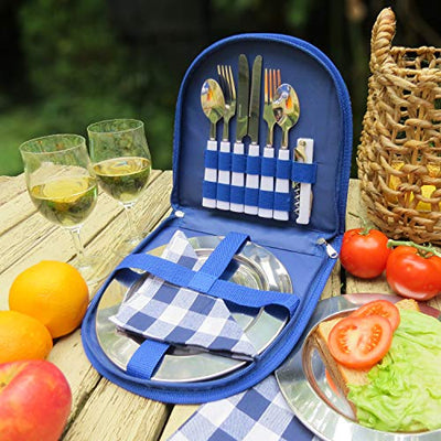 Camping cutlery set for 2 or portable cutlery set for 4