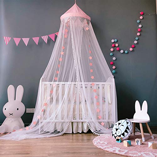 Mosquito net, bed canopy decoration canopy mosquito net children princess play tents decoration for children's room, with stars decoration 60 * 300cm