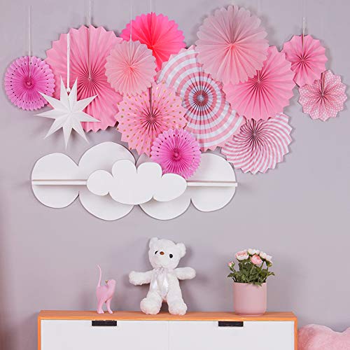 13pcs Set Paper Fan Decoration Babyshower Birthday Decoration