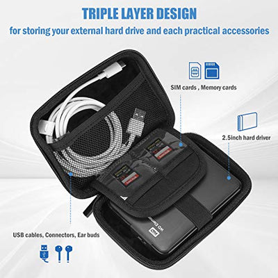 External Hard Drive Case Eva Universal Electronics Powerbank Bag Protective Case Cable Bag Travel Organizer for wd My Passport Mobile, Accessories, Cable, HDD, SSD