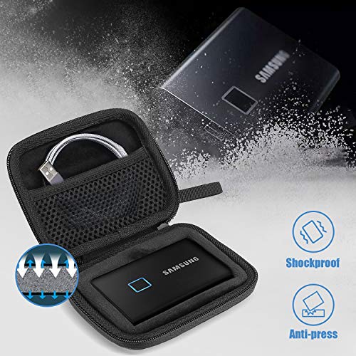 Hard Drive Carrying Case for Samsung T7 Touch SSD.Shockproof Hard Case Organizer for Portable External Samsung T7 Solid State Drives