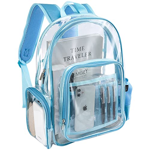 Clear Backpack Plastic School Backpack School Bag, Transparent Waterproof Clear Durable PVC Book Bag Clear Backpack for School Theater and Work