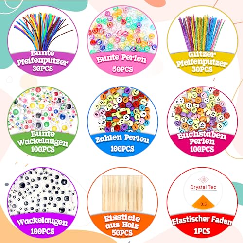 Craft kit for children,Crafting kit include pompoms,Pipe cleaners,Scrapbooking craft supplies