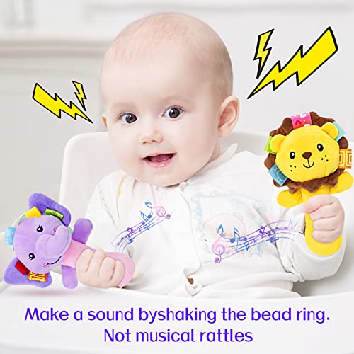 Pack Plush Baby Soft Rattle Toys Stuffed Animal Hand Rattles Musical