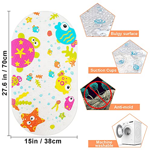 Tapis de bain enfants anti-dérapant coloré tapis de bain ventouse