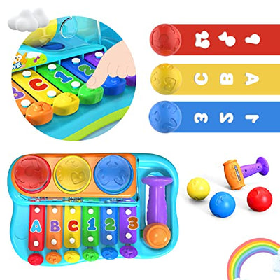 Xylophone with hammer play toy, xylophone baby music toy from 1 year old