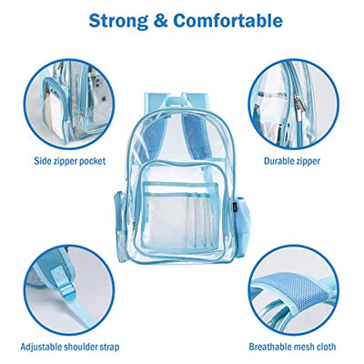 Clear Backpack Plastic School Backpack School Bag, Transparent Waterproof Clear Durable PVC Book Bag Clear Backpack for School Theater and Work