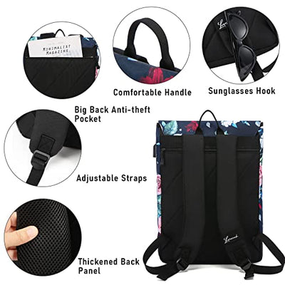 Backpack Elegant Daypack Waterproof Daypack with Laptop Compartment 15.6 Inch & Anti Theft Bag for Trips, Uni, School & Office