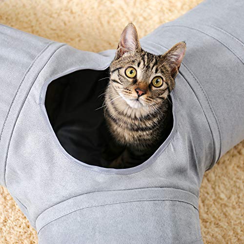 Beautiful Foldable Cat Tunnel Cat Toy with Ball Rustle Tunnel for Cats Welphln Rabbit or Small Animals