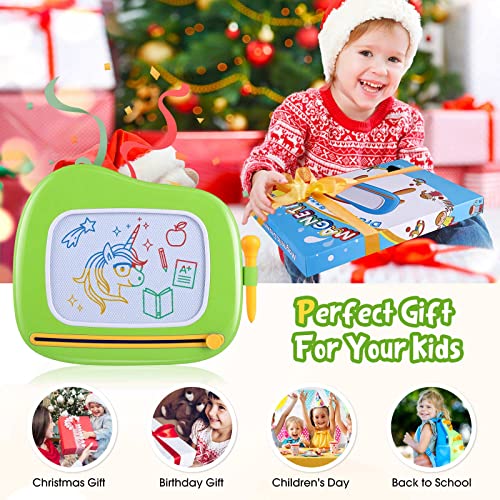 Children Toys from 1 Year, Magnetic Painting Board Magic Board Colorful Drawing Board Magnetic Board with 4 Legs for Kids Toys (Green)