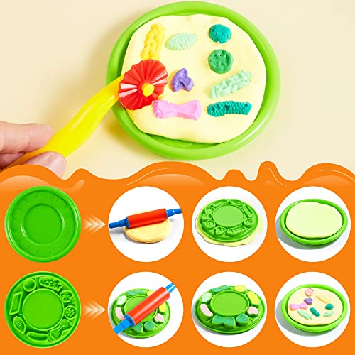 44 pieces modeling tool set for kids, modeling clay accessories with model cookie cutters, dough plasticine tools modeling tool kitchen toys educational toys