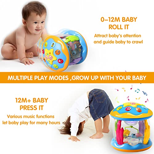 Rotating projector baby toy with music/light