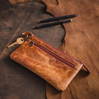 Leather Pencil Case Beautiful Handmade Case with Zipper