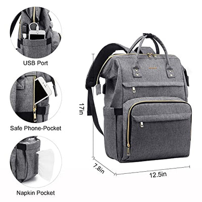 Sac à dos pour ordinateur portable 17 pouces, sacs à dos étanches pour étudiants avec poignée, port de chargement USB, grand sac d'école, sac à dos d'école, pour le travail de voyage à l'université