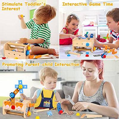 Toolbox kids workbench with apron kids tool belt kids wooden toys