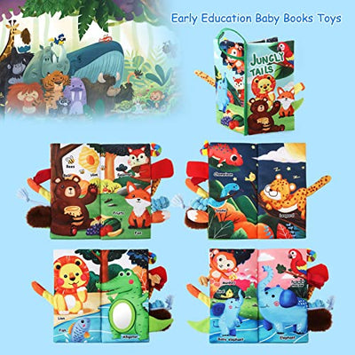 Sensory toy  baby book baby fabric book, 3D picture book fabric books crackle book baby with rustling paper