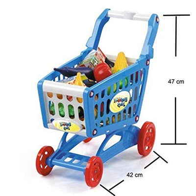 Kids shopping cart playset, Filled with more than 50 plastic food toys