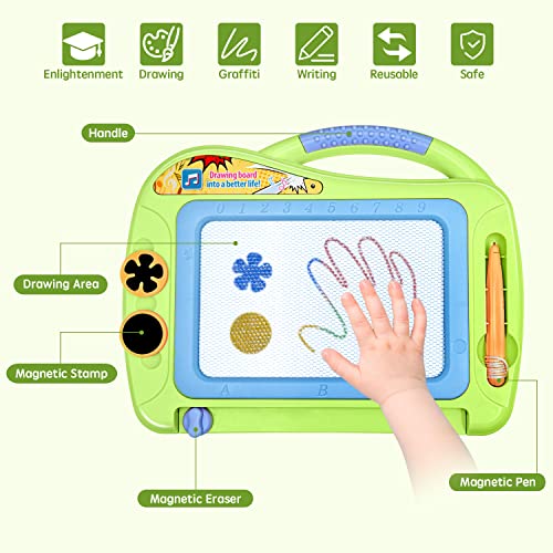 Magnetic Board, Magic Painting Board, Drawing Board with 2 Stamps, Doodle Sketch Pad, Board, Drawing Board, Learning Toy